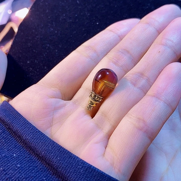 蓝珀未镶嵌珠宝奇石墨西哥红蓝三通