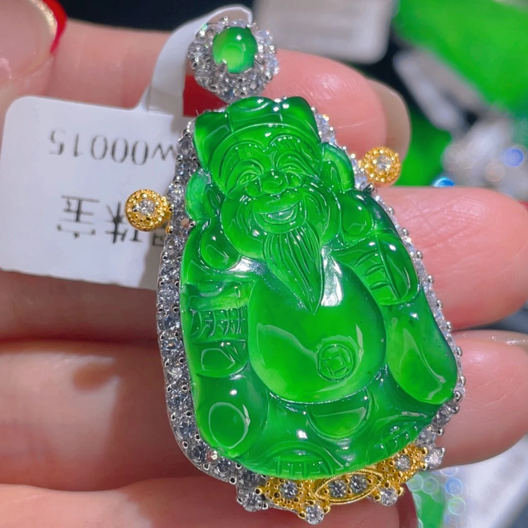 翡翠吊坠(不含链)银S925镶嵌