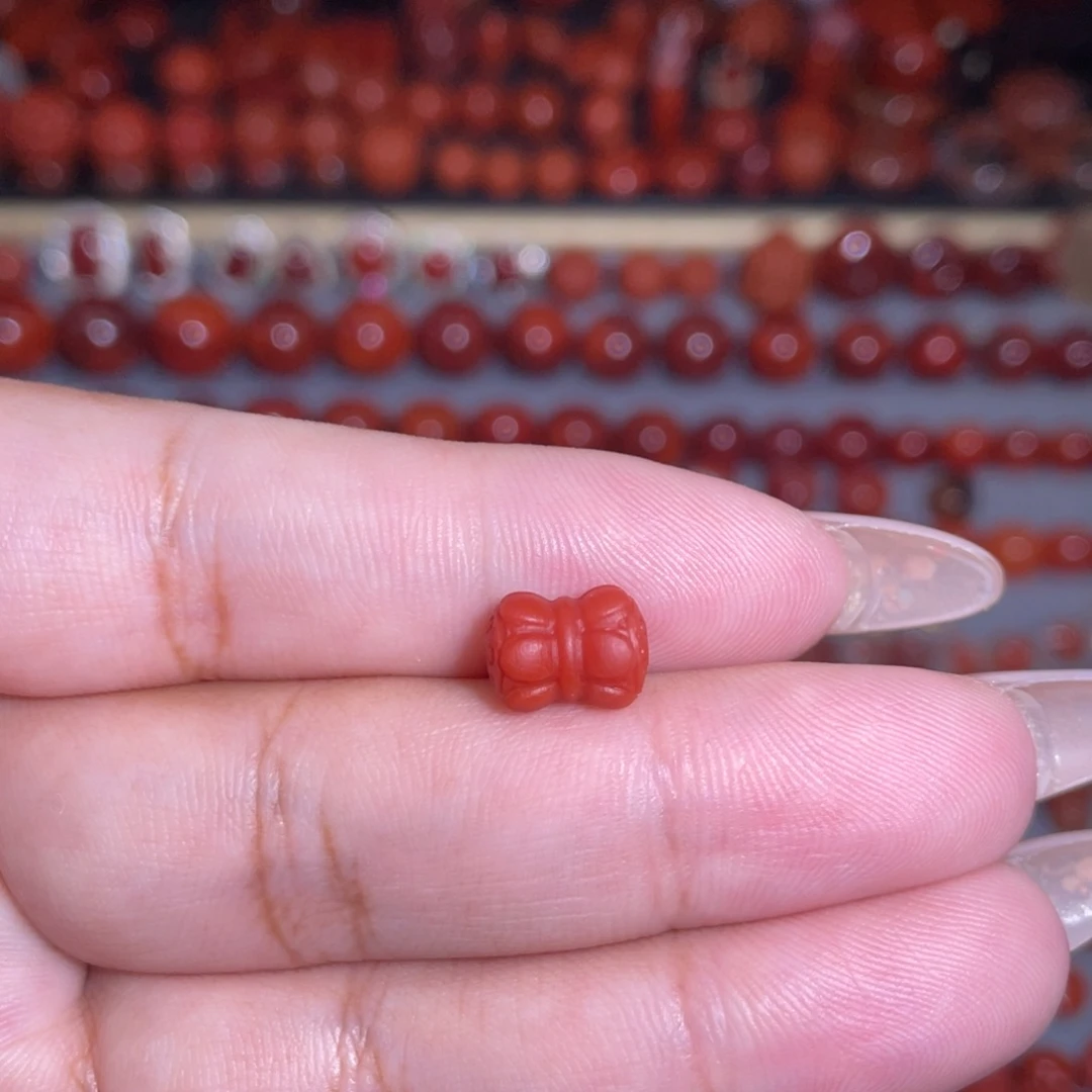 未镶嵌并蒂莲南红玛瑙