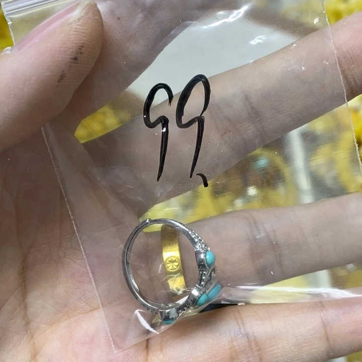 蜜蜡银S925镶嵌裸石戒指