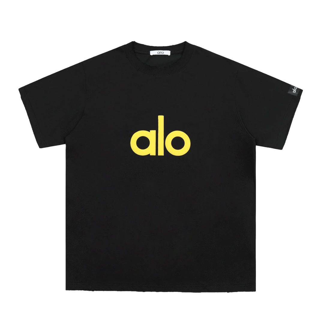 alo 印花常规款薄款夏季短袖笑脸T恤宽松时尚春夏lulu风