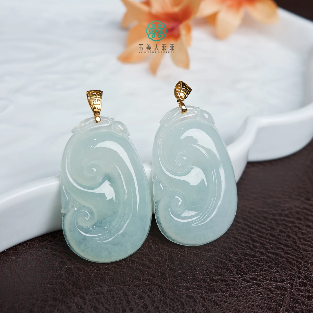 珠光宝气/翡翠如意吊坠约22*36mm-多样性发一