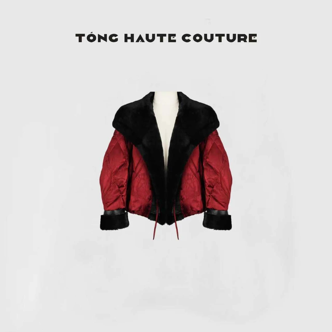 【红袖】冬季新国标90白鹅绒+人丝亚麻拼接羊皮毛一体鹅绒服 YW682