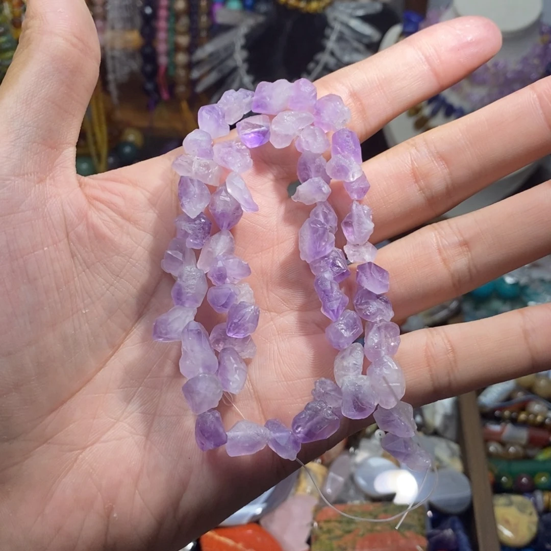 石英质玉未镶嵌，天然紫水晶晶牙10mm，