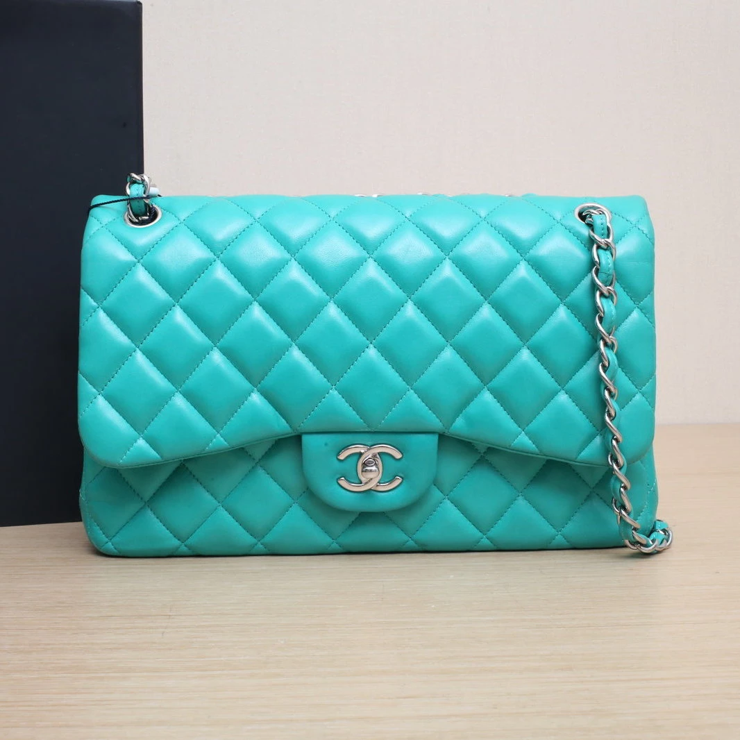 95新 Chanel/香奈儿 【娇】CF 口盖包 JUMBO 皮革S 16开 398970