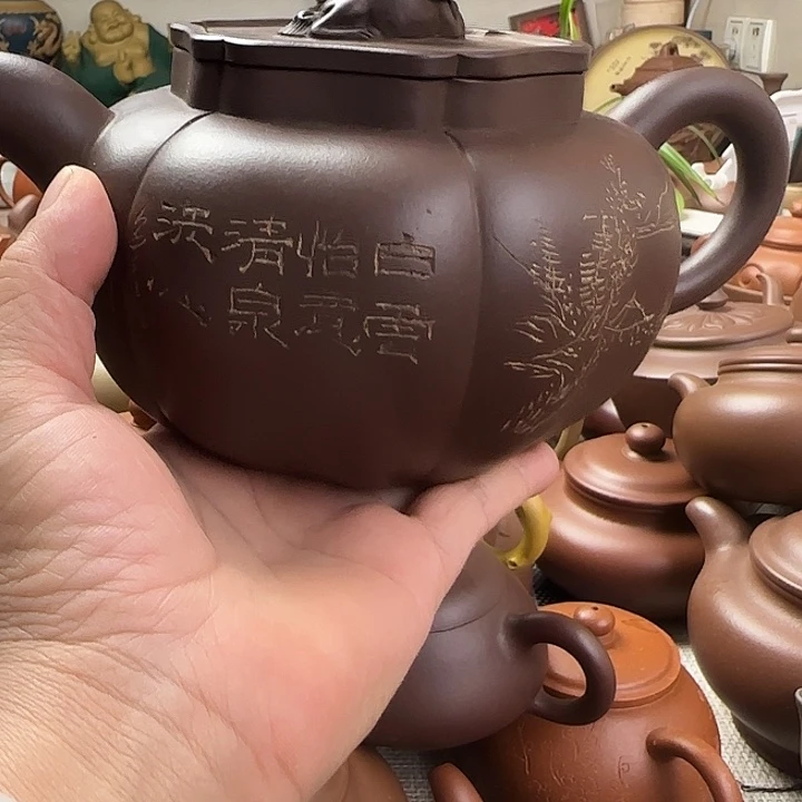 秋***月茶壶紫泥原矿紫砂