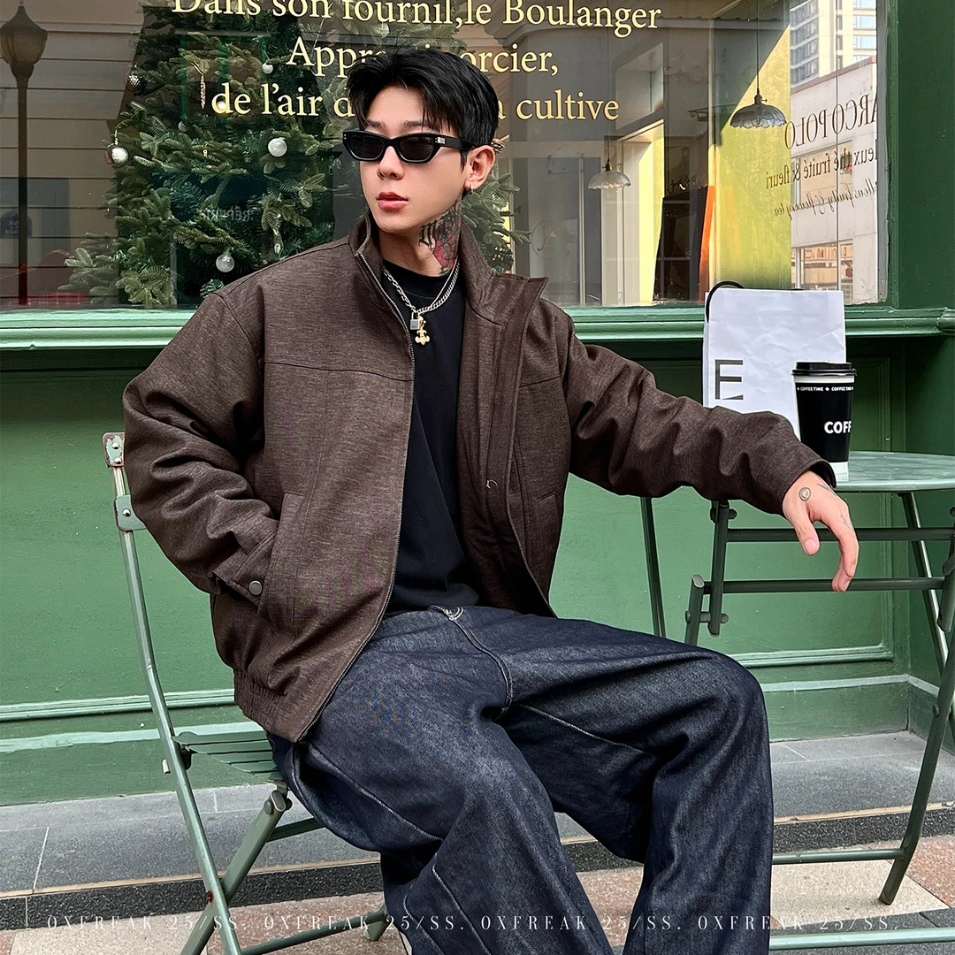 OXFREAK「定染梭织面」90白鸭绒哈灵顿夹克羽绒服男冬季保暖外套