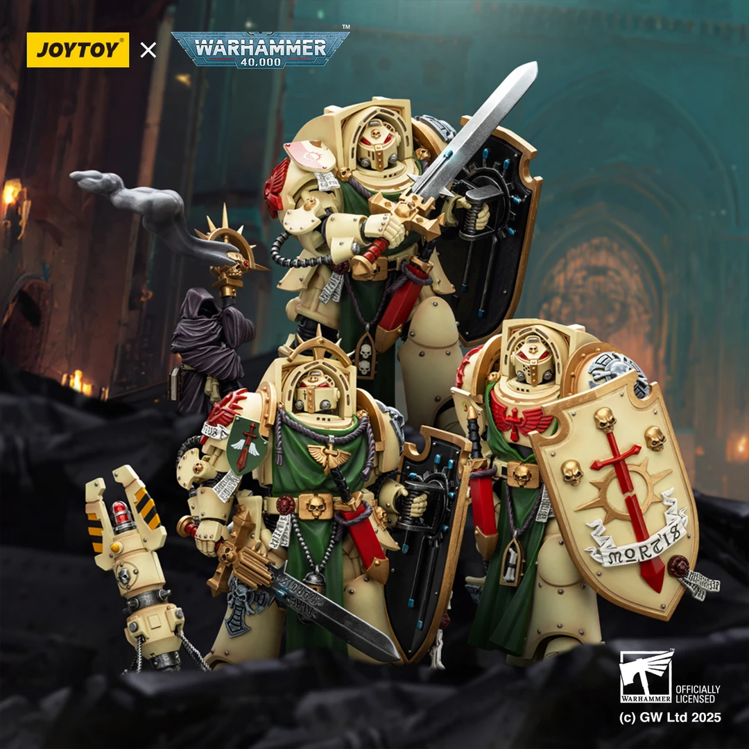 JOYTOY/暗源战锤黑暗天使 死翼骑士 风暴盾三人组成品模型玩具