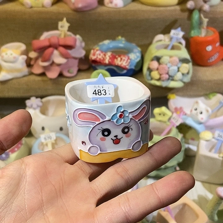 手工手绘盆 满29包邮！483