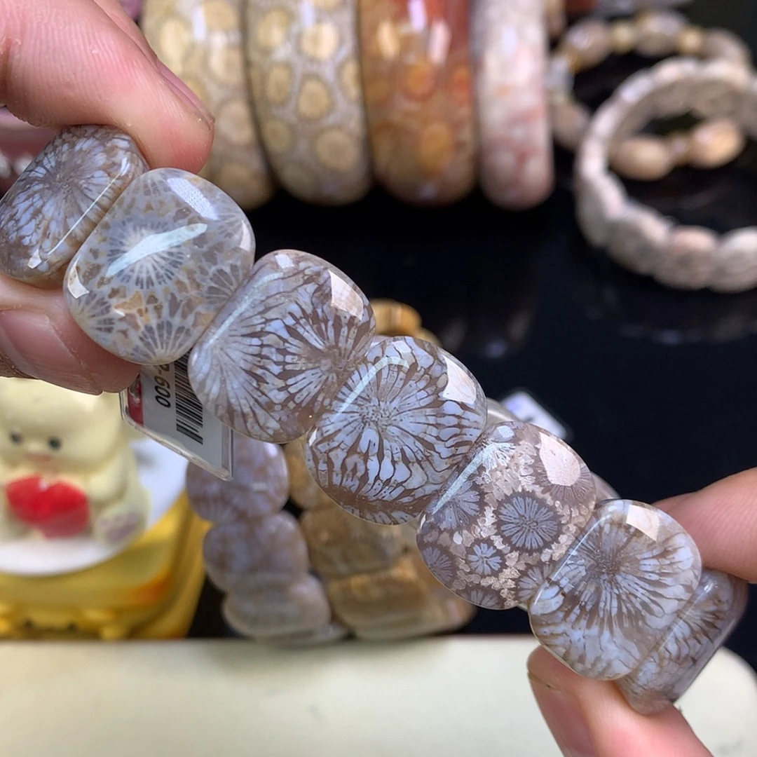 【闪购商品】颈饰未镶嵌硅化珊瑚（珊瑚玉）39号黑蓝大花