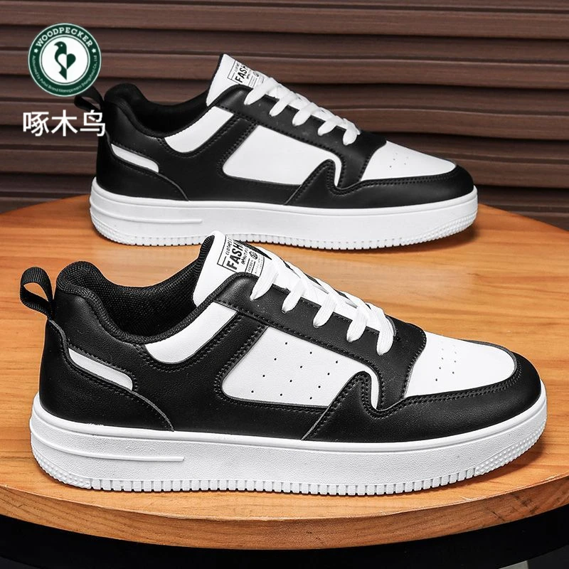 啄木鸟2025新款春季男士小白鞋透气休闲板鞋运动潮鞋低帮跑步鞋子