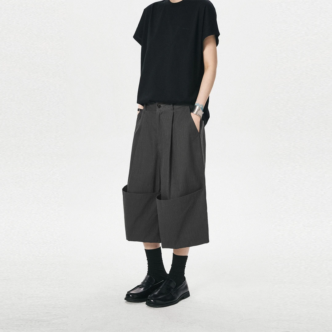 sameuoo 散养文化「夜棱」做旧短裤直筒时尚休闲夏季宽松潮流下装