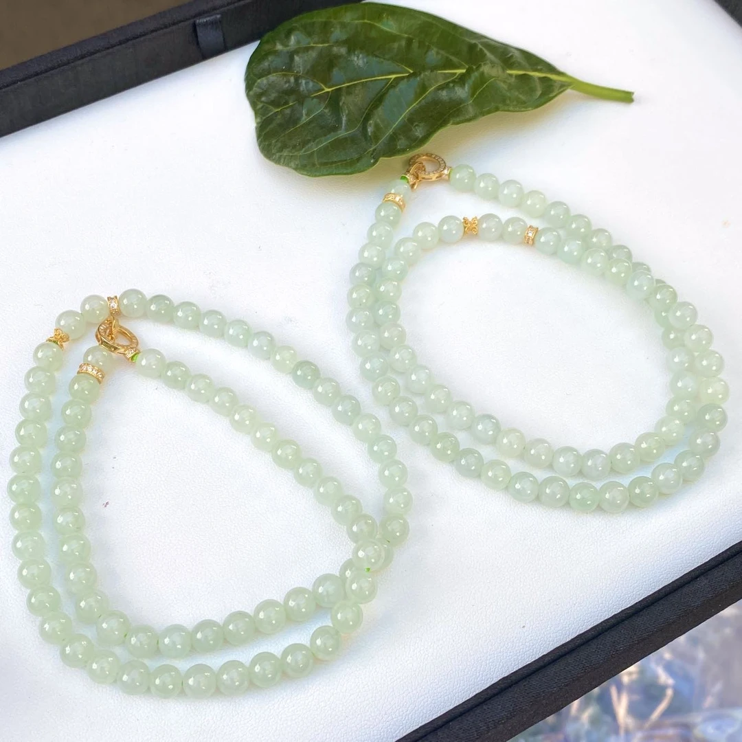 【子选好物】18 ZC60473-S925银翡翠项链-多样性发一件-6mm