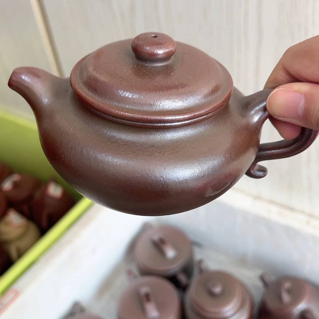 紫砂茶壶黄龙山天青火痕烧280