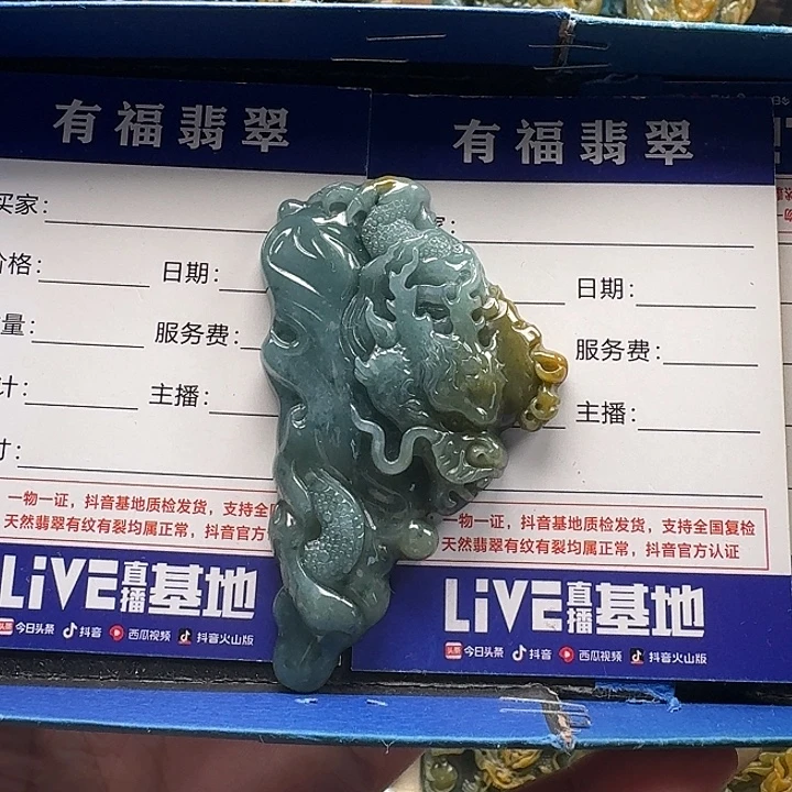 颈饰未镶嵌翡翠龙牌