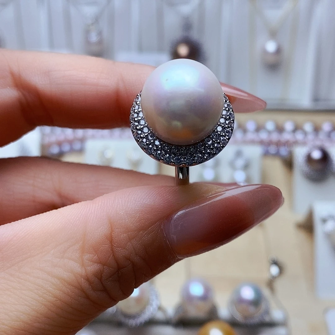 淡水珍珠戒指合金