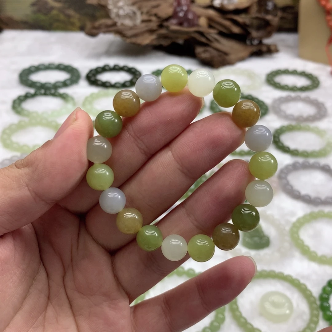 和田玉未镶嵌手串（多宝10）