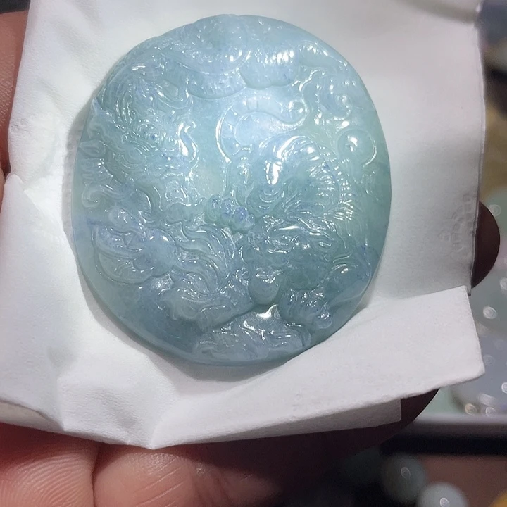 翡翠未镶嵌吊坠(不含链)龙腾虎跃