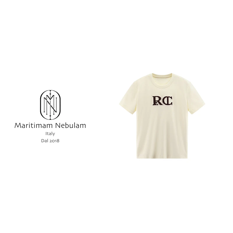 MN"穗T"100棉圆领字母绣花短袖T恤上衣SZ1147