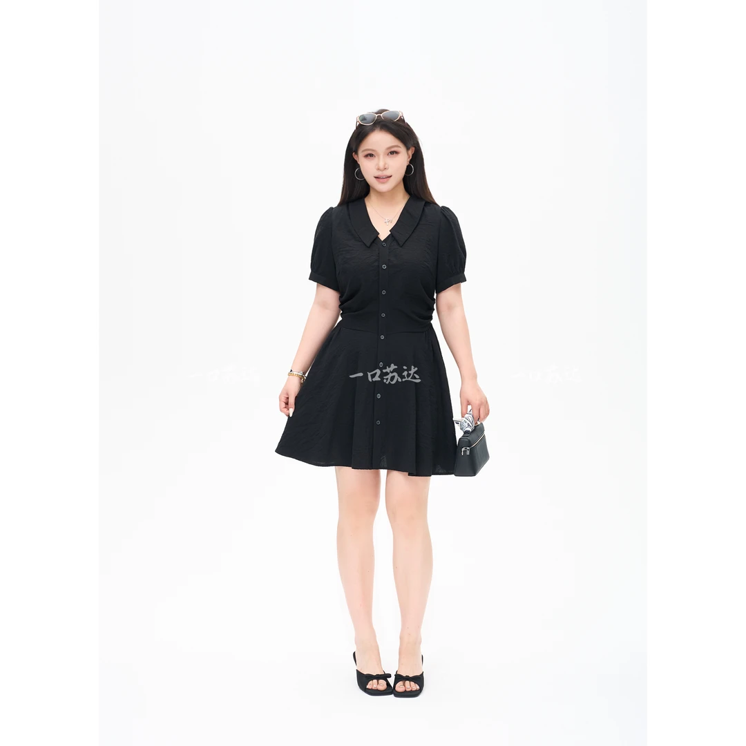 一口苏达小细腰 韩系ins松弛感慵懒洋气千金风温婉显瘦连衣裙A38