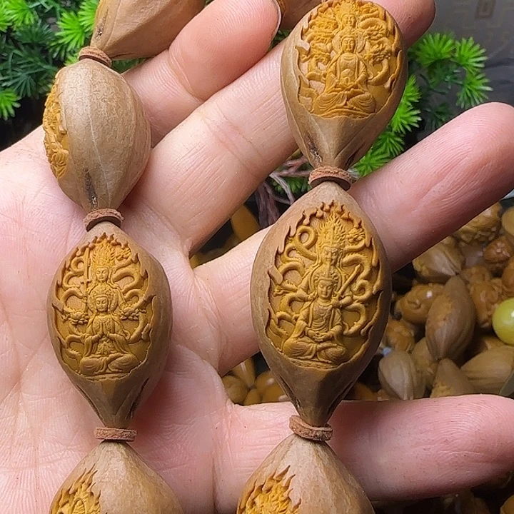 万***达橄榄核雕刻手串万佛