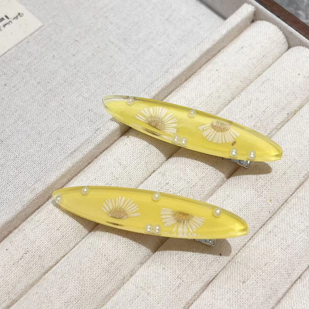 小众文艺透透小雏菊侧边夹J1958