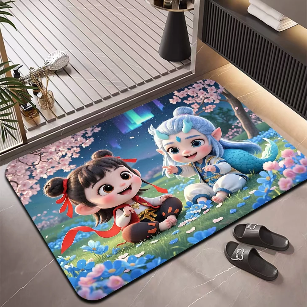 【D102哪吒敖丙】卡通全屋通铺客厅卧室地毯地垫家用吸水防滑可裁剪