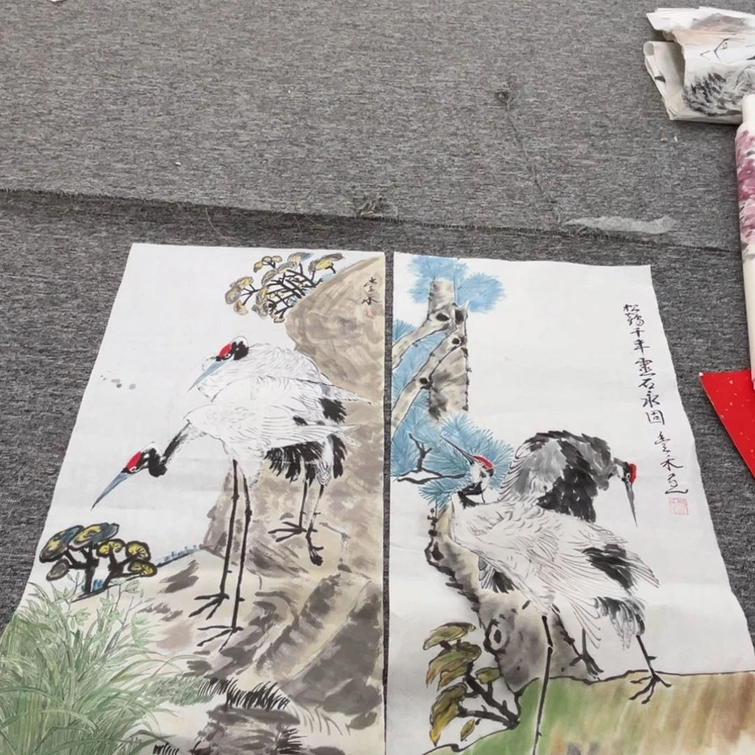 国画姚贵老师四尺四开绘画两张