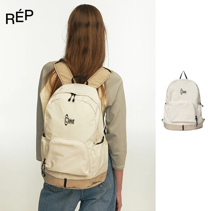 TEKET设计师品牌米色LOGO双肩背包25PS TheREPUBLIQUE女装买手店