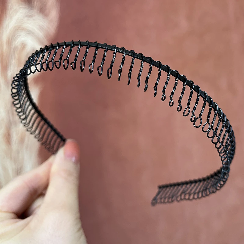 老年人发卡发箍奶奶带齿经典老人发夹黑色刘海铁丝头箍洗脸碎发器