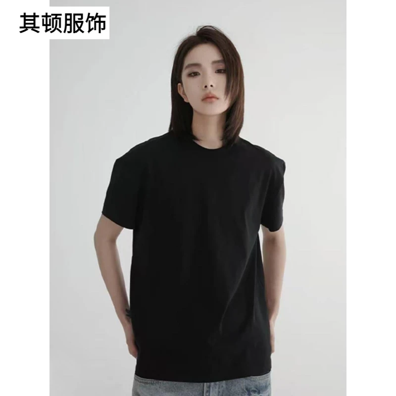 黑色索罗娜凉感t恤男生夏季穿搭正肩短袖cleanfit基础款内搭半袖