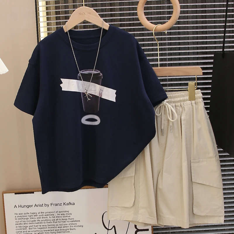 童装男童夏装套装2025新款儿童夏季薄款纯棉短袖短裤两件套宽松潮