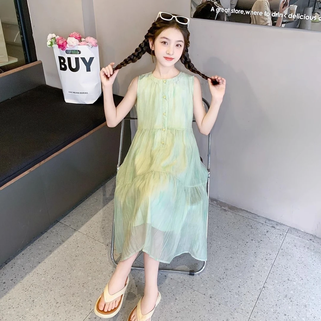 （连衣裙）女童连衣裙夏款2025新款童装夏装网红中大童儿童装裙子