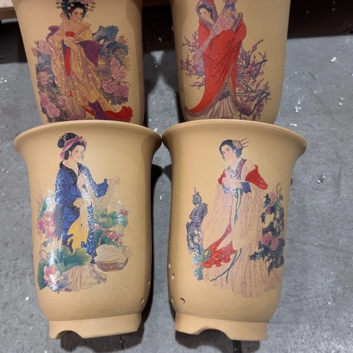 紫砂紫砂花盆破损补发高度22口径17四只