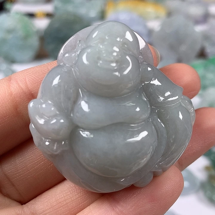 翡翠未镶嵌颈饰逍遥佛福利卡厚20+