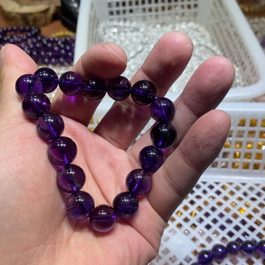 叽***。非金属12mm紫水手串放漏款