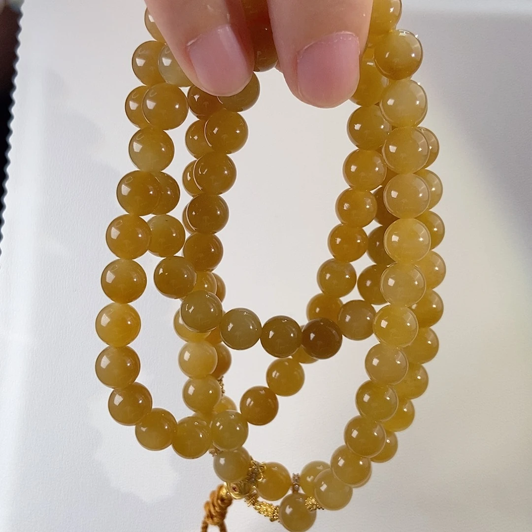 18K金镶嵌手链和田玉（糖玉）