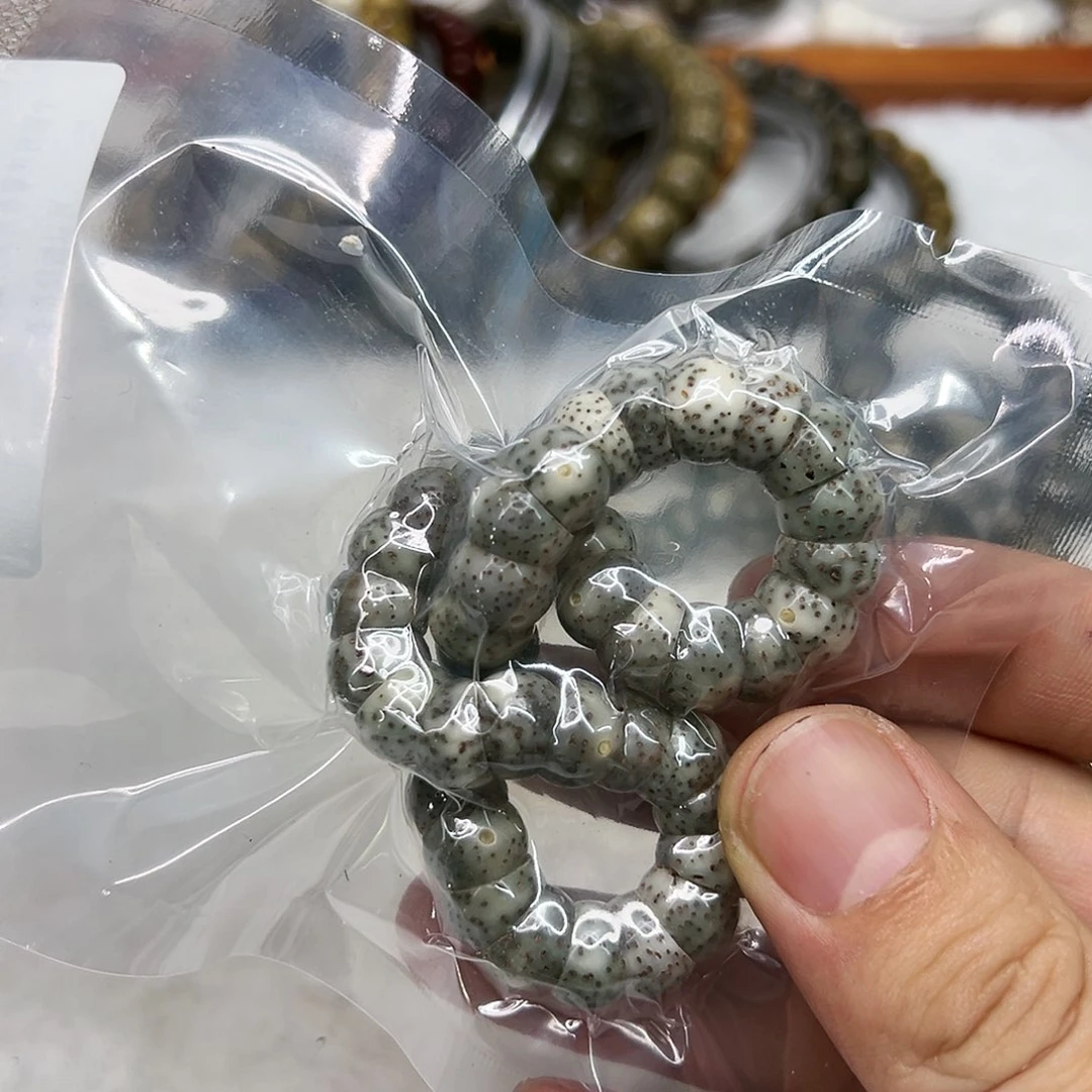 星月菩提手串73卓越糯冰石玉星月菩提单圈猪大肠10蒜瓣