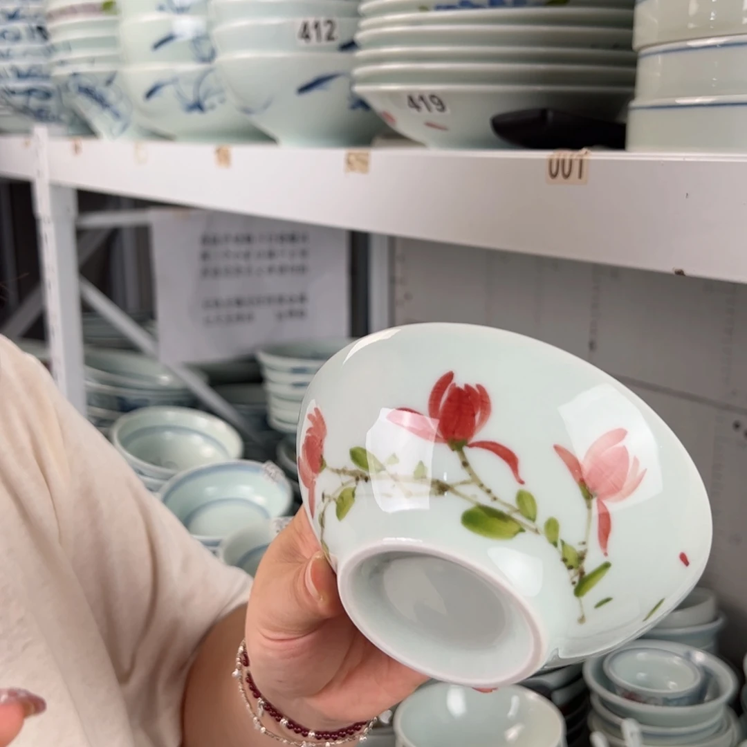 中瑕福利手绘5寸高足碗（随机图案单只装）