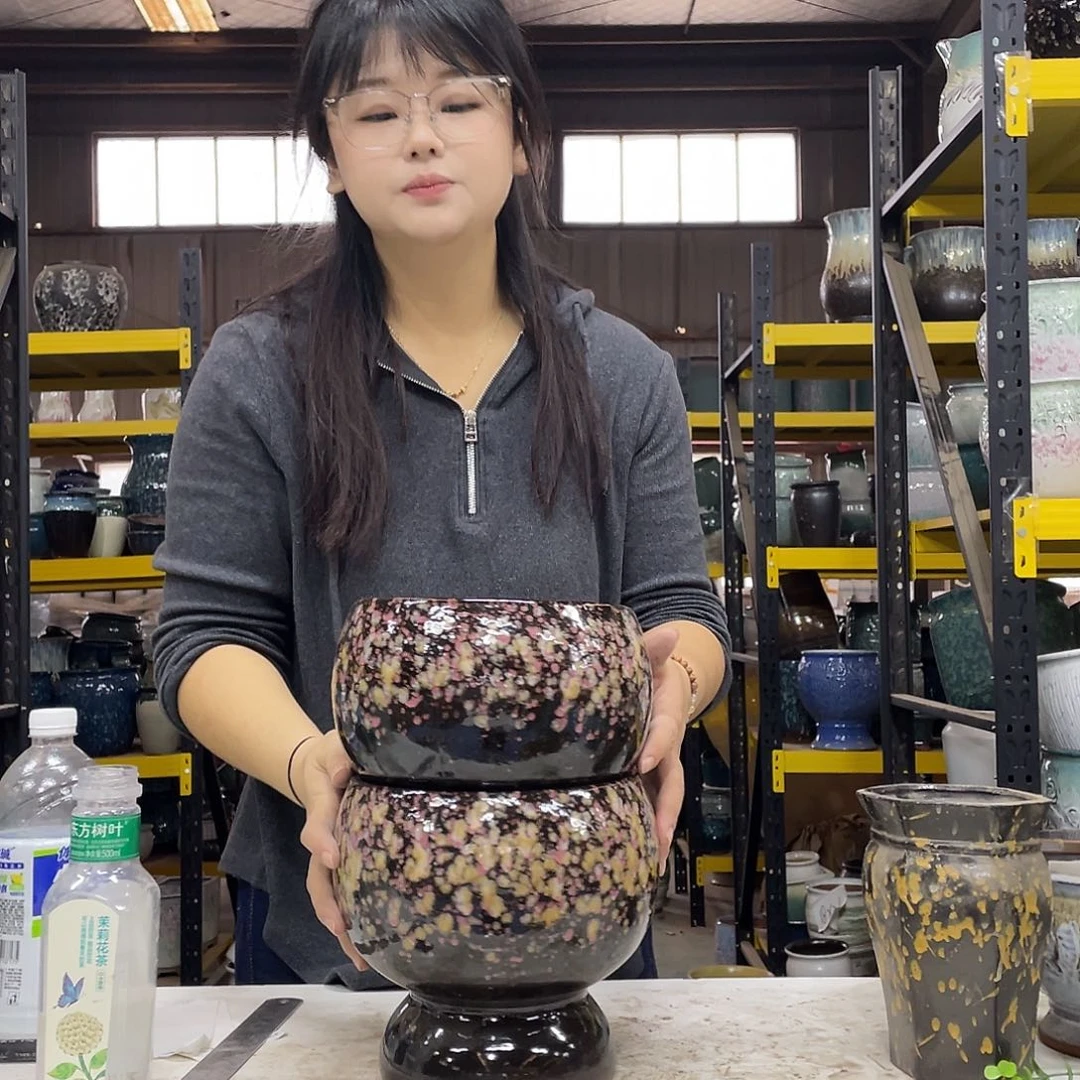 宜兴紫砂粗陶花盆