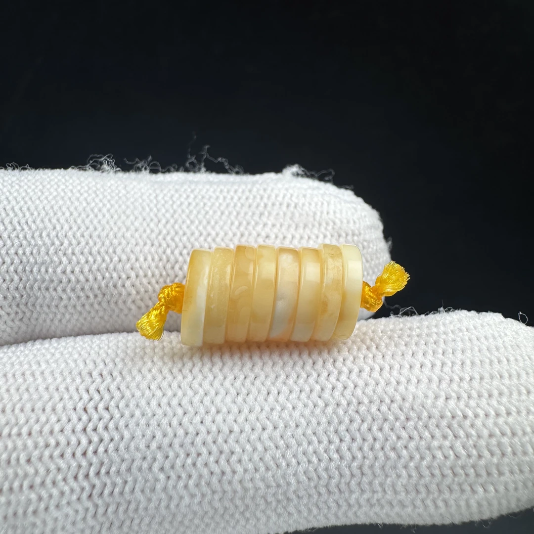 K3755天然原矿蜜蜡 隔片8.5mm支持复检假一罚十