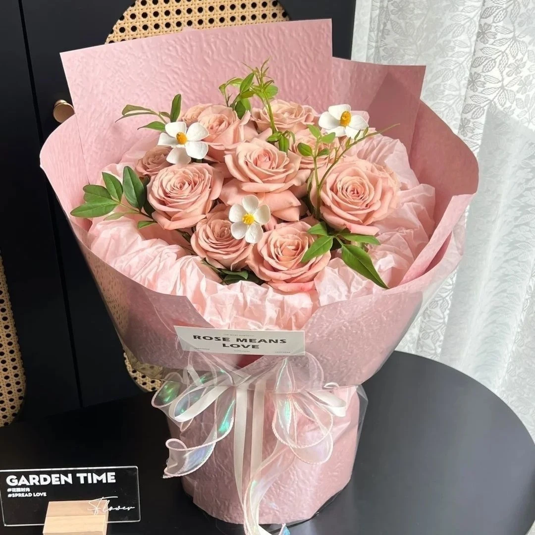 蜡染浮雕石纹纸花束包装纸包花鲜花束手工花艺鲜花包装材料
