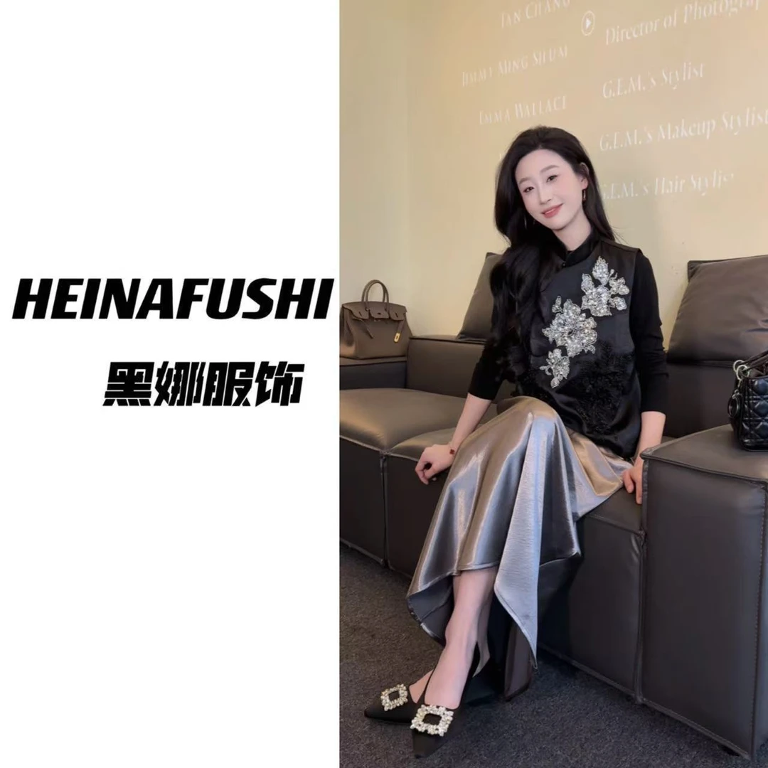 HEINA 【重工马甲】钉珠盘扣马甲2611 Q