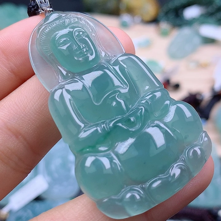 【闪购商品】翡翠颈饰18K金镶嵌翡翠吊坠