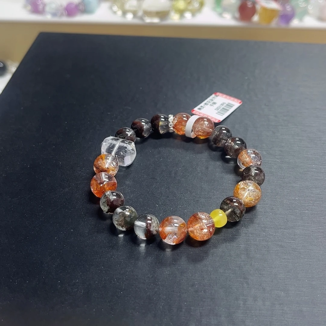 手链未镶嵌水晶半盆幽灵加红胶花设计款手串