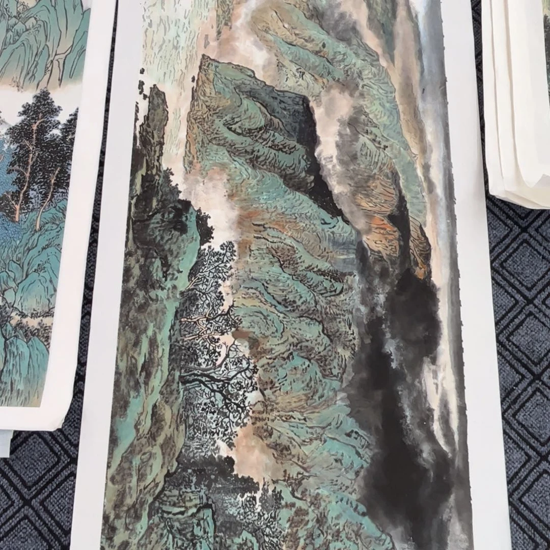 黛***粒国画小六尺山水作品m