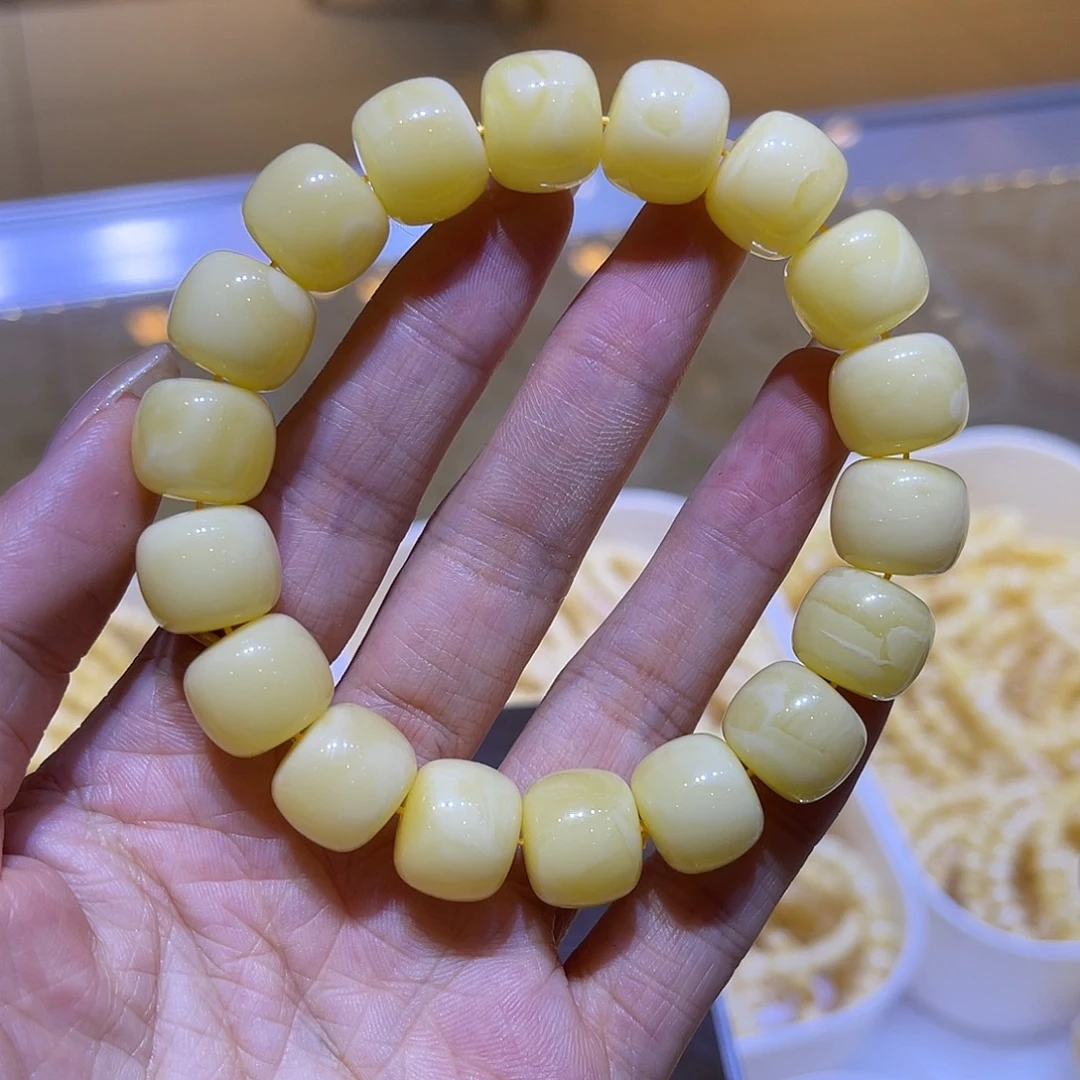 琥珀未镶嵌手链蜜蜡手串14.3