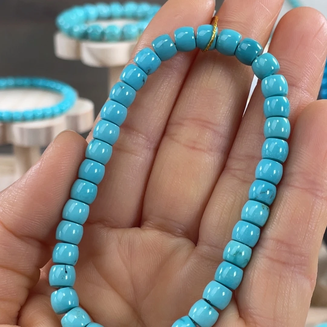 绿松石未镶嵌套链高瓷高色直切