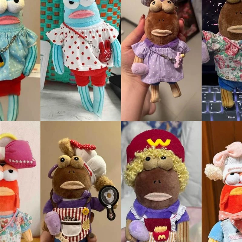 比奇堡居民娃衣海绵宝宝挂件玩偶衣服打工鱼丑鱼呆呆鱼酷酷鱼套装