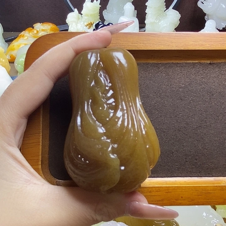 玉天然玉石红糖摆财手把